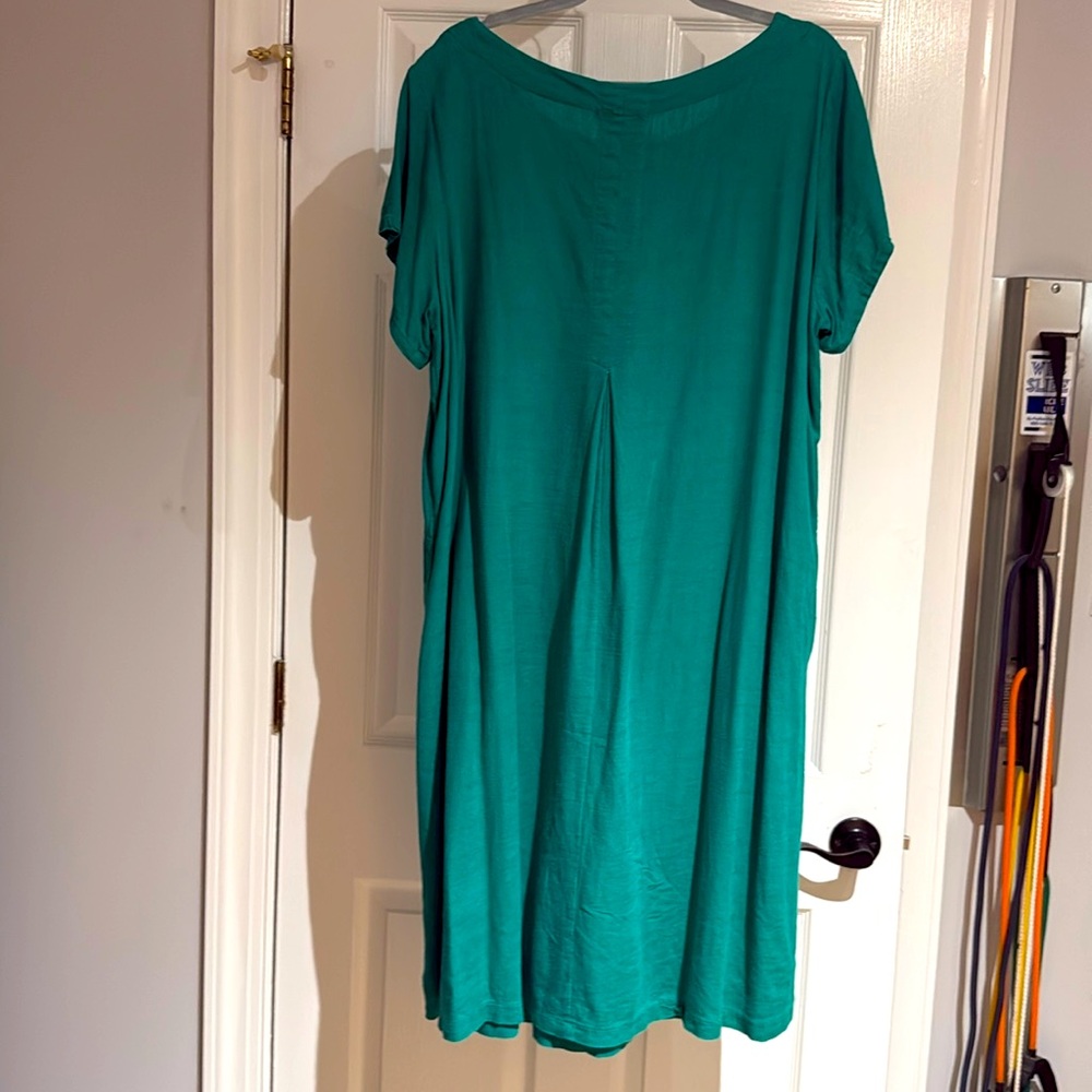 Cynthia Linen/Viscose Blend Green Dress Size 1X - Picture 2 of 7